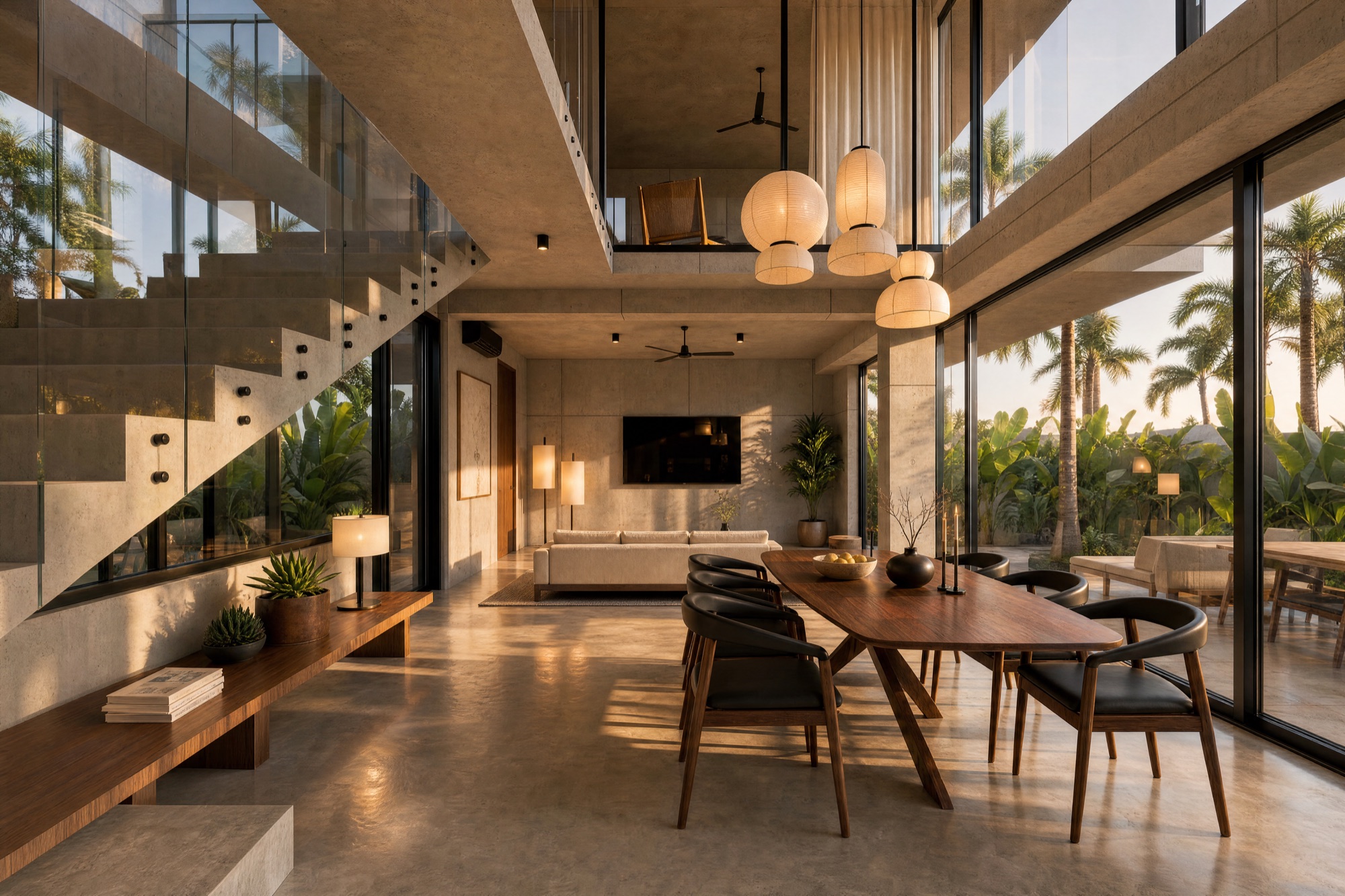 Double-height living and dining (visualisation)
