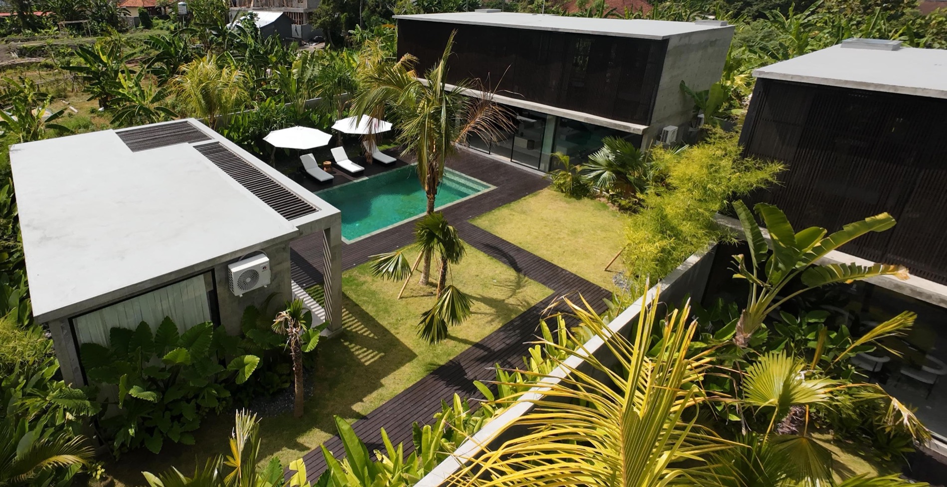 Built reference villas, aerial