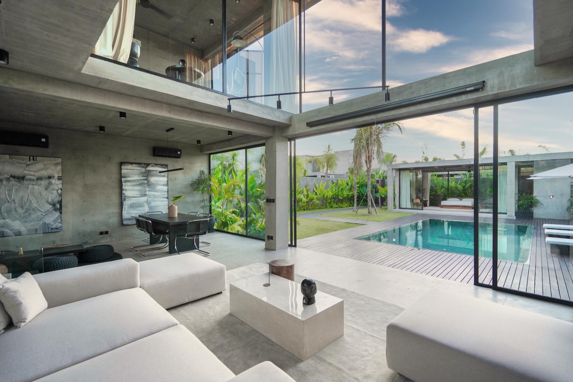 Living and pool view